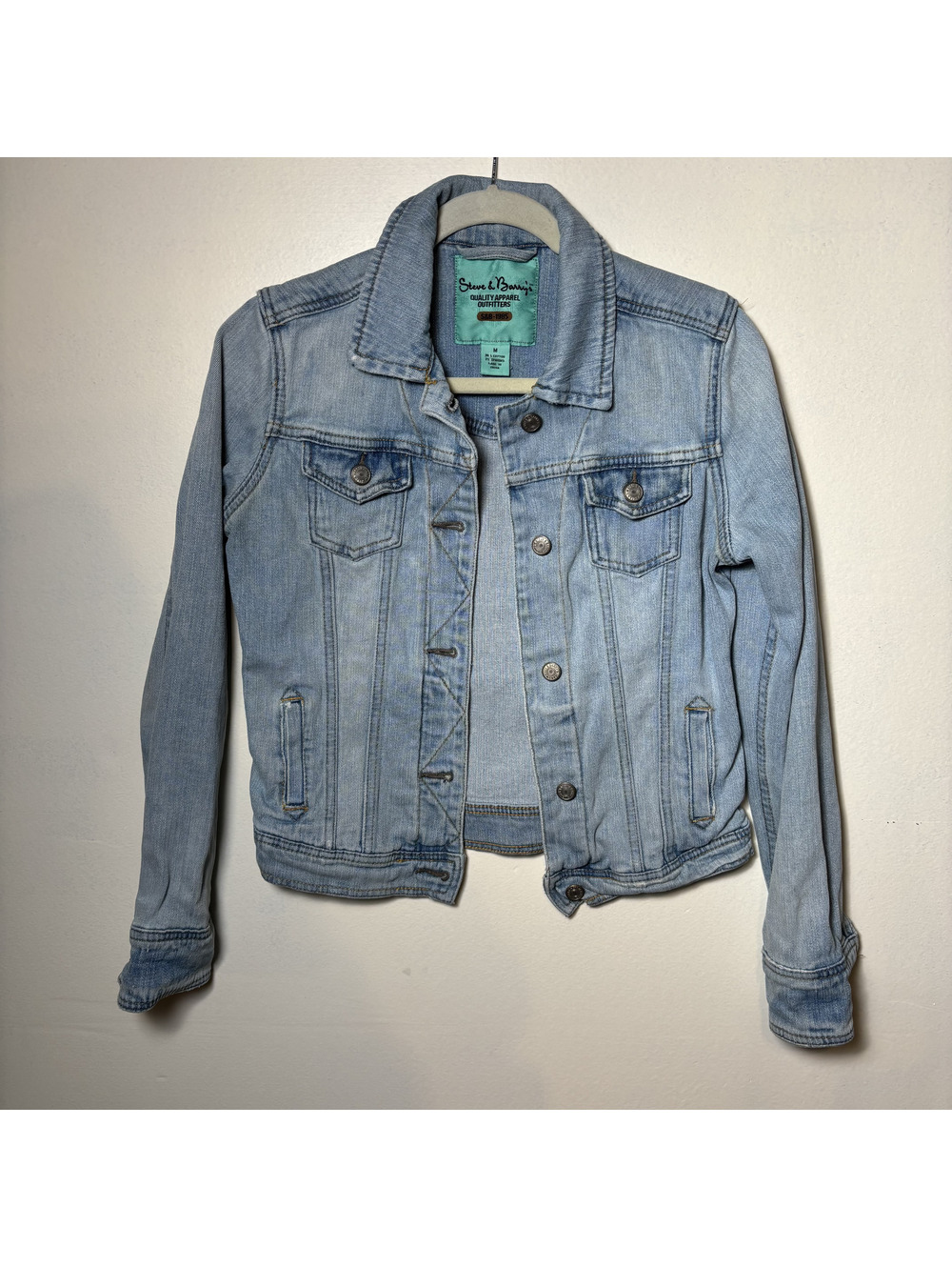 Steve & Barry's Light Wash Denim Jacket Womens Medium Y2K